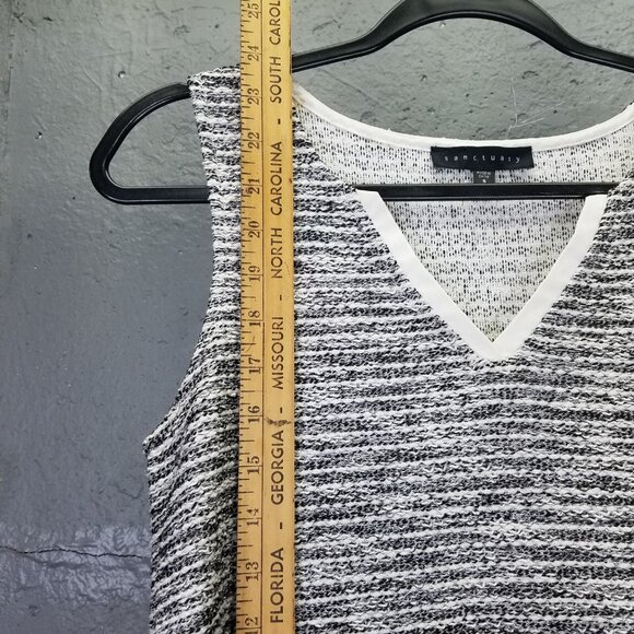 Sanctuary Vest Tank Top Women S Mixed Media Pullover Grey Tweed Sheer Hi-Low Hem - Picture 10 of 12